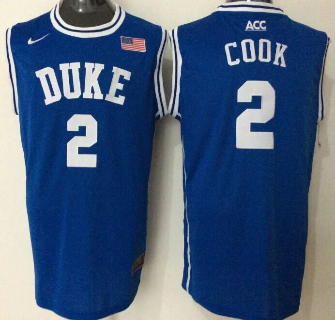 Duke Blue Devils 2 Quinn Cook Blue College Basketball Jersey