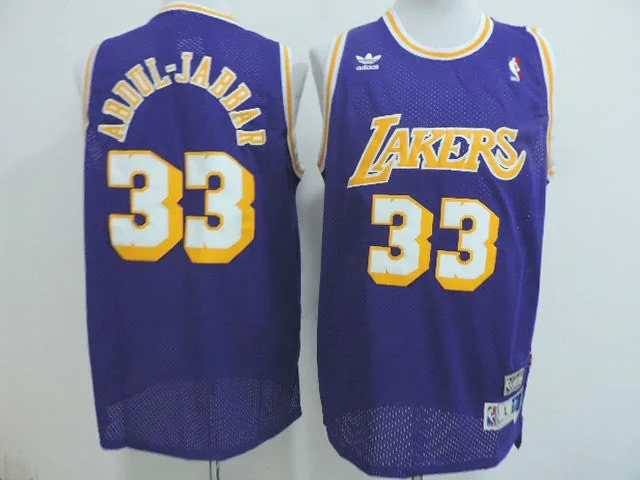 Lakers 33 Abdul Jabbar Purple Hardwood Classics Basketball Jerseys