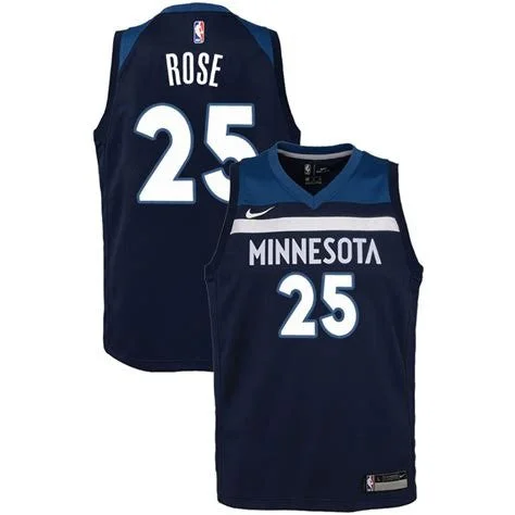 Timberwolves 25 Derrick Rose Navy Hot Printed Basketball Jersey