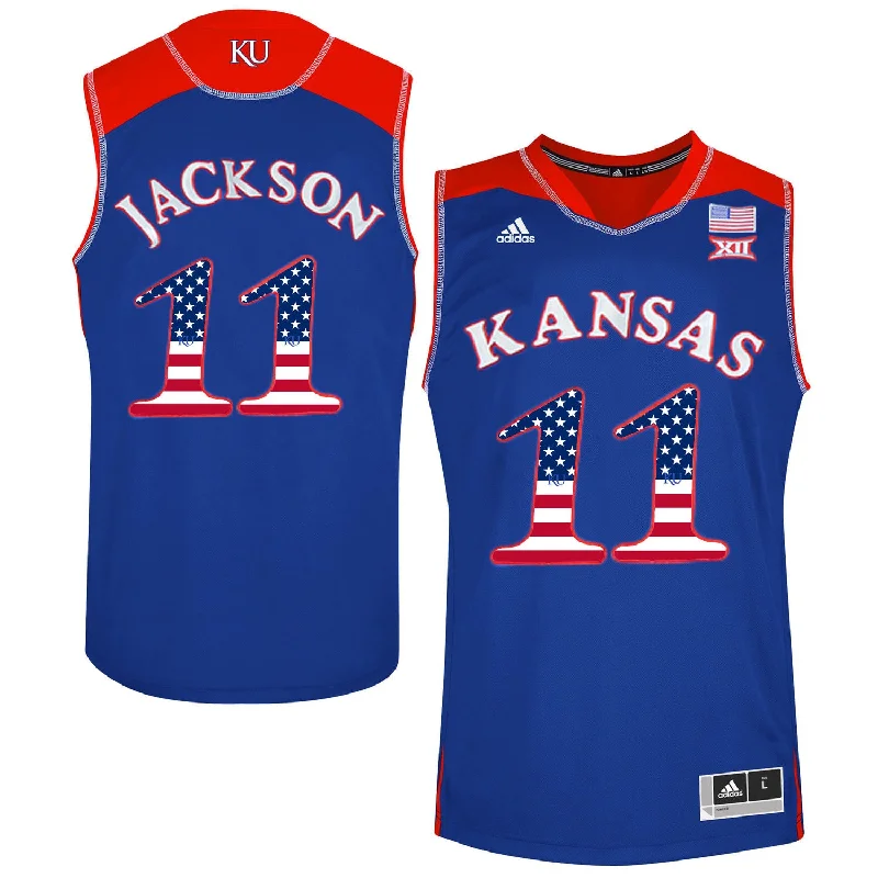 Kansas Jayhawks 11 Josh Jackson 11 College Basketball Authentic Basketball Jersey  Royal Blue