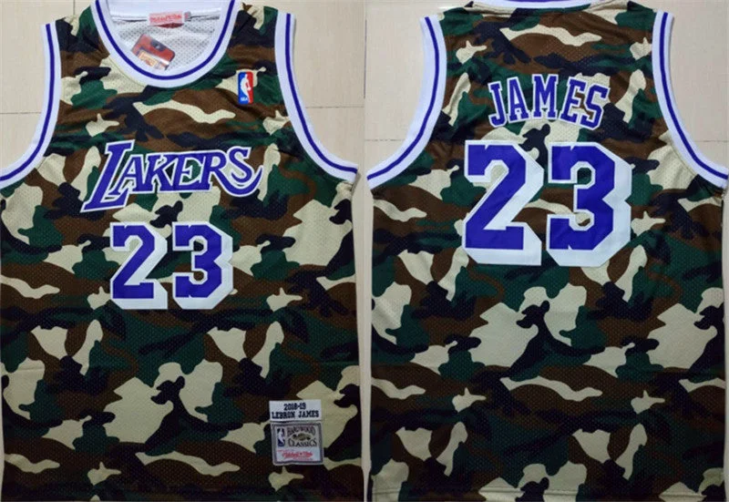 Lakers 23 Lebron James Camo 2018 19 Hardwood Classics Basketball Jersey