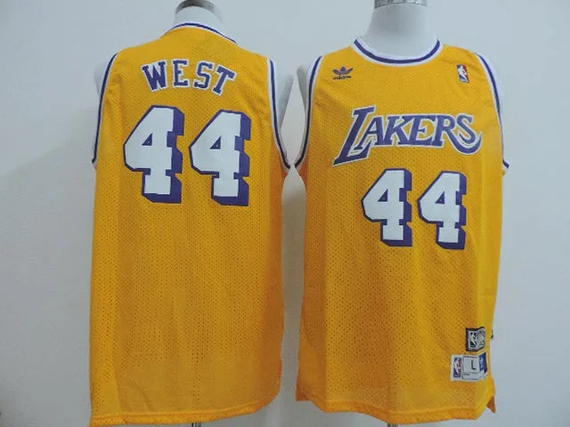 Lakers 44 West Gold Hardwood Classics Basketball Jerseys