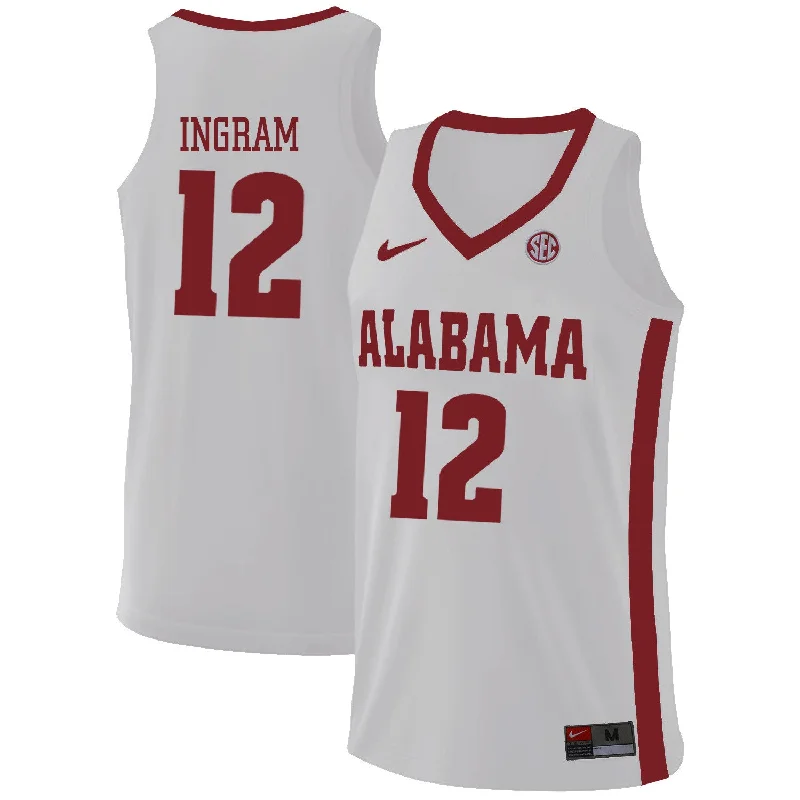 Alabama Crimson Tide 12 Dazon Ingram White College Basketball Basketball Jersey