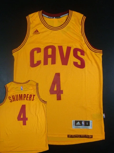 Cavaliers 4 Shumpert Yellow 2014-15 Hot Printed New Rev 30 Basketball Jersey