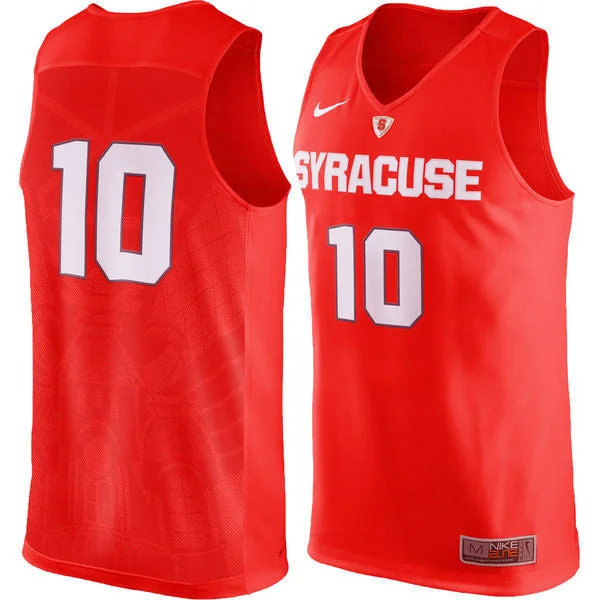 Syracuse Orange #10 Orange Basketball College Basketball Jersey03