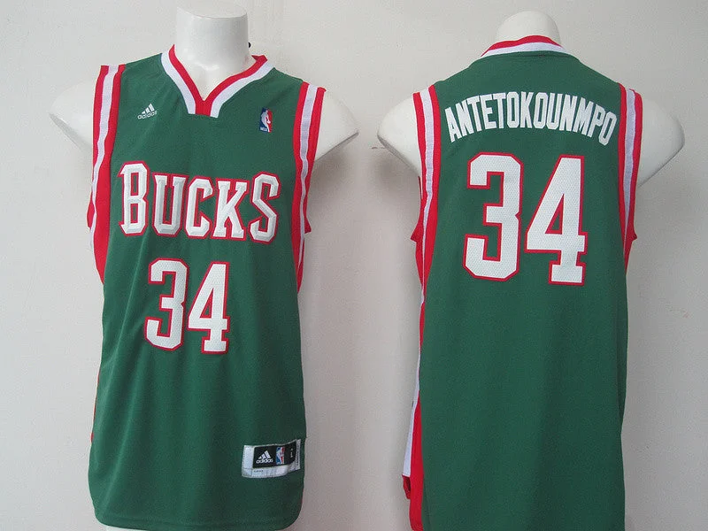 Bucks 34 Giannis Antetokounmpo Green New Revolution 30 Basketball Jersey