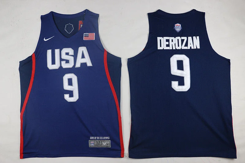 USA Basketball 9 DeMar DeRozan Royal Rio Elite Stitched Basketball Jersey