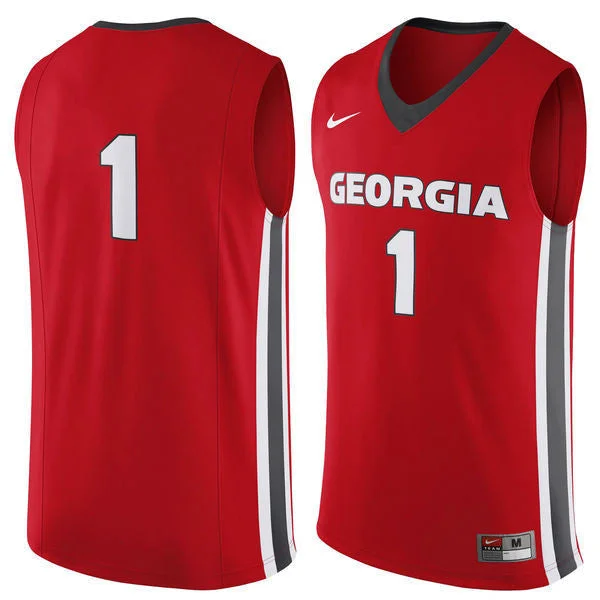 Georgia Bulldogs #1 Red Basketball College Basketball Jersey