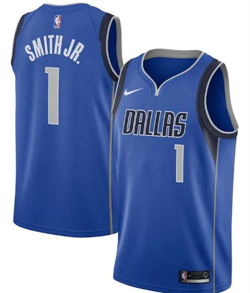 Men's Dallas Mavericks Royal #1 Dennis Smith Jr. Icon Edition Swingman Stitched Basketball Jersey