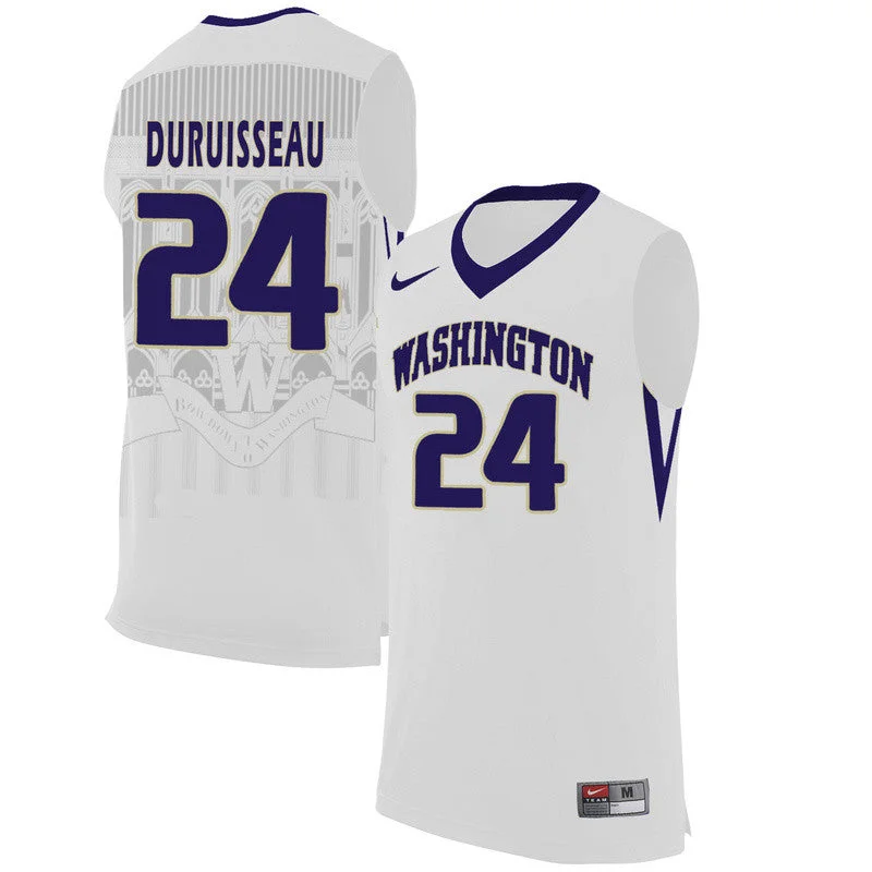 Washington Huskies 24 Devenir Duruisseau White College Basketball Basketball Jersey