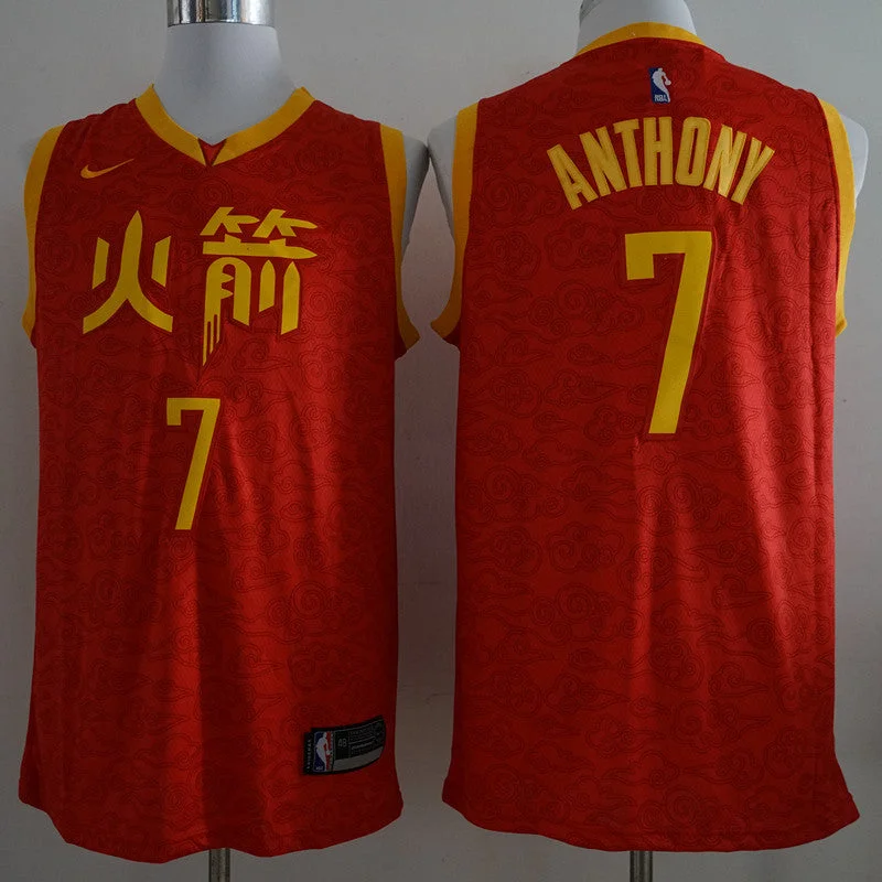 Rockets 7 Carmelo Anthony Red 2018-19 City Edition Swingman Basketball Jersey