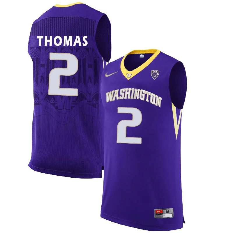 Washington Huskies 2 Isaiah Thomas Purple College Basketball Basketball Jersey