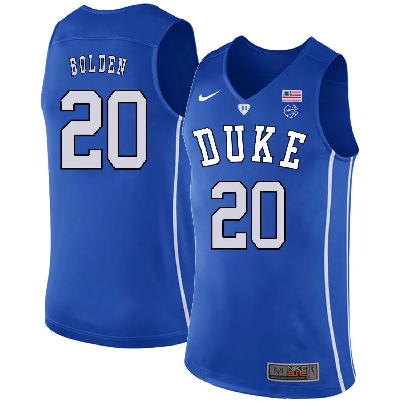 Duke Blue Devils 20 Marques Bolden Blue College Basketball Basketball Jersey