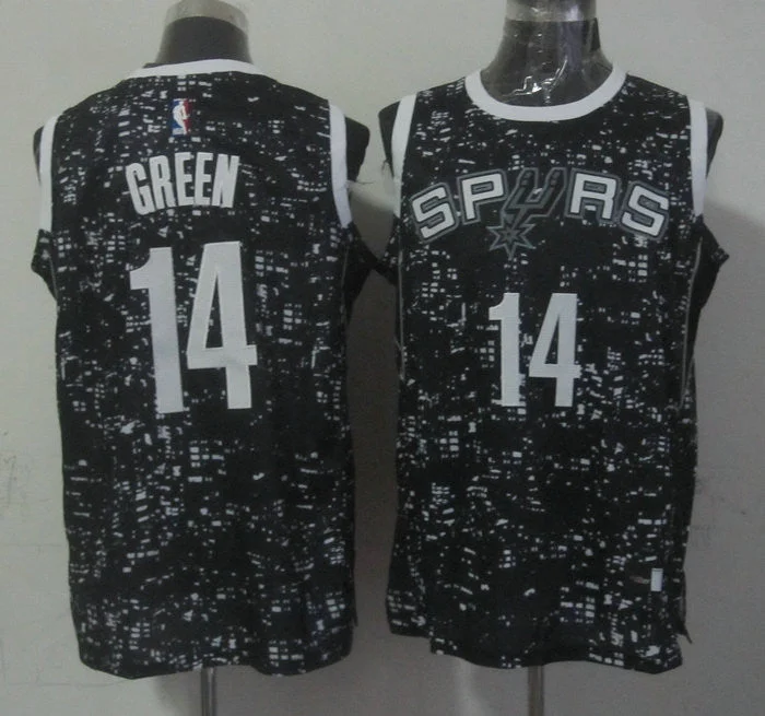 Spurs 14 Danny Green Black City Luminous Basketball Jersey