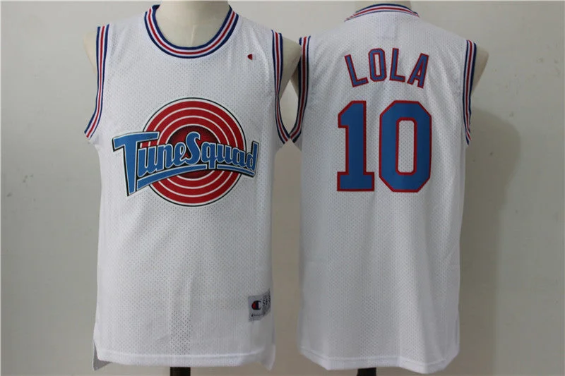 Tune Squad 10 Lola Bunny White Stitched Movie Basketball Jersey