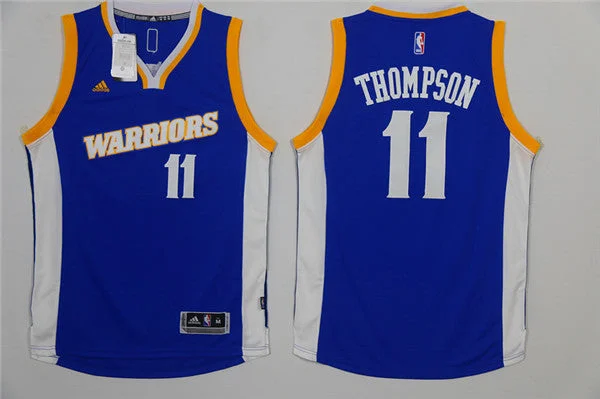 Warriors 11 Klay Thompson Blue Throwback Swingman Basketball Jersey