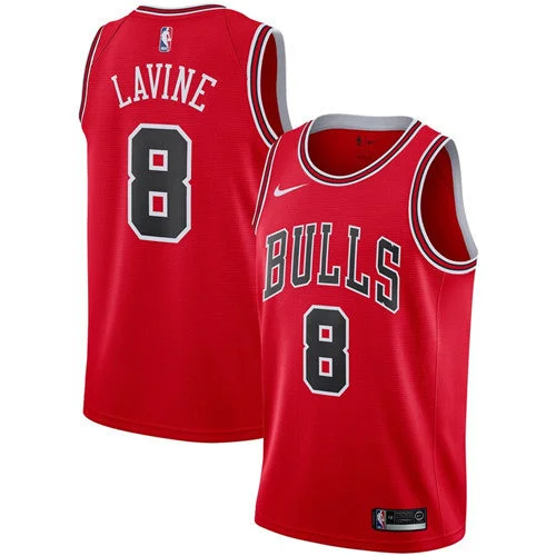 Men's Chicago Bulls #8 Zach LaVine Red Stitched Basketball Jersey