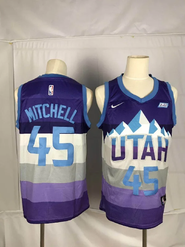 Jazz 45 Donovan Mitchell Purple City Edition Swingman Basketball Jersey