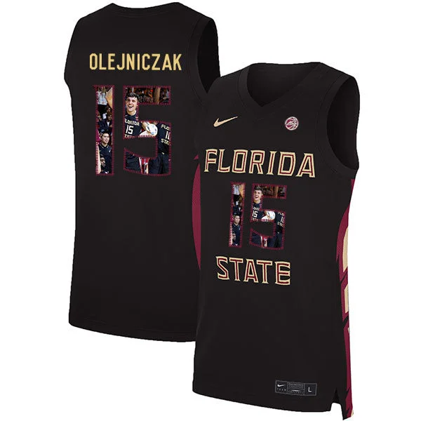 Florida State Seminoles 15 Dominik Olejniczak Black Basketball College Fashion Basketball Jersey