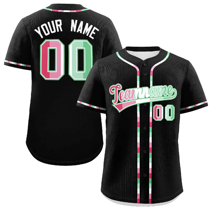 Custom Black Abrosexual For Pride Month Classic Style Authentic Baseball Jersey