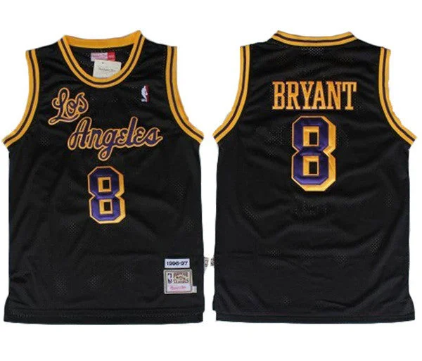 Men's Los Angeles Lakers #8 Kobe Bryant Black Throwback Stitched Basketball Jersey