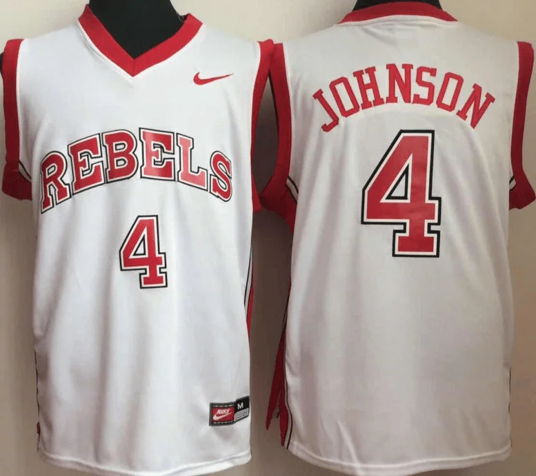 Unlv Rebels 4 Larry Johnson White College Basketball Basketball Jersey