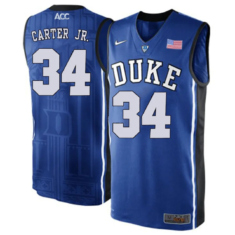 Duke Blue Devils 34 Wendell Carter Jr. Blue College Basketball Elite Basketball Jersey