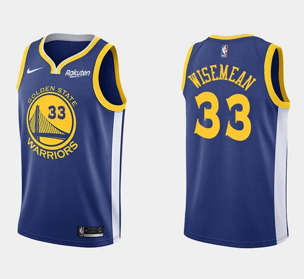 Men's Golden State Warriors #33 James Wiseman Blue Stitched Basketball Jersey