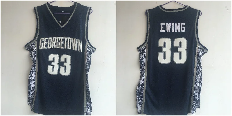 Georgetown Hoyas 33 Patrick Ewing Navy College Basketball Basketball Jersey