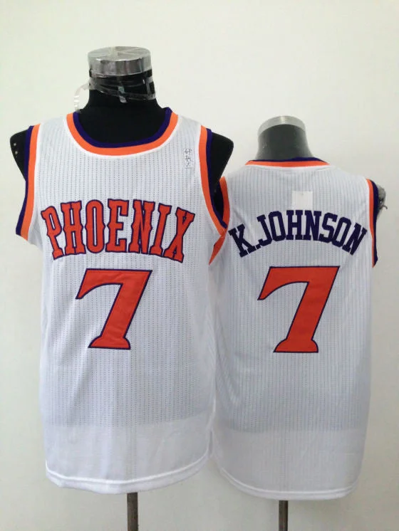 Suns 7 K.Johnson White New Revolution 30 Basketball Jerseys