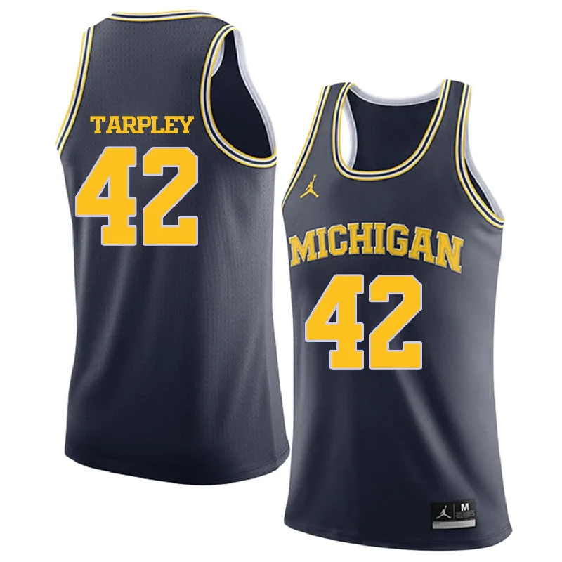 University of Michigan 42 Roy TARPLEY Navy College Basketball Basketball Jersey