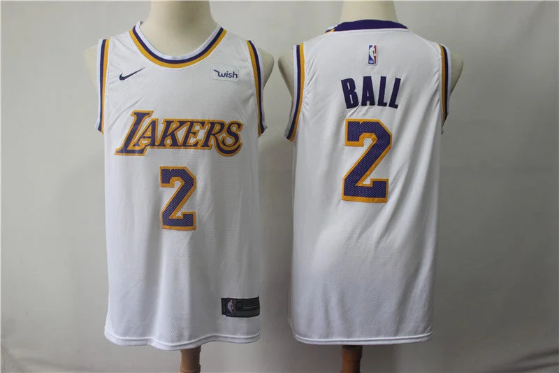 Lakers 2 Lonzo Ball White 2018-19 Swingman Basketball Jersey