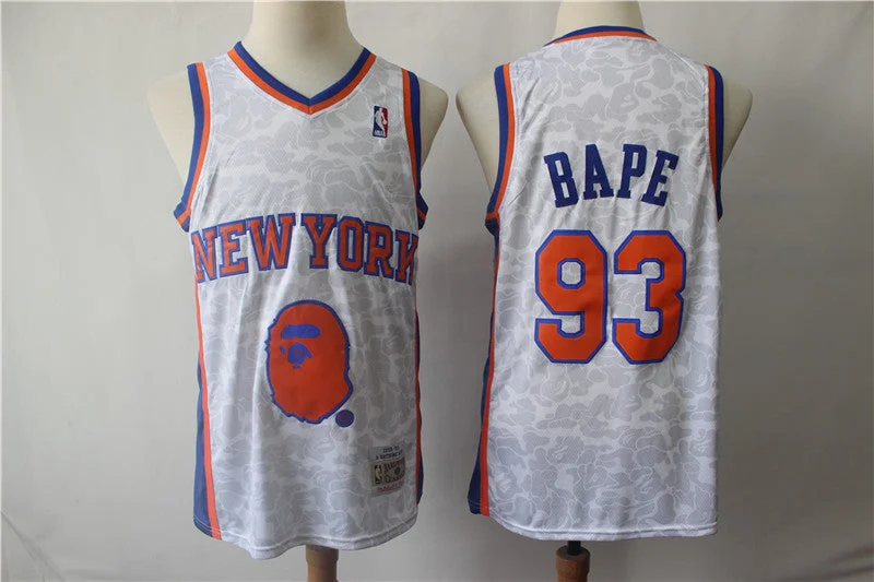 Knicks 93 Bape Gray 1998-99 Hardwood Classics Basketball Jersey