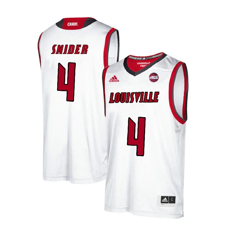 Louisville Cardinals 4 Quentin Snider White College Basketball Basketball Jersey