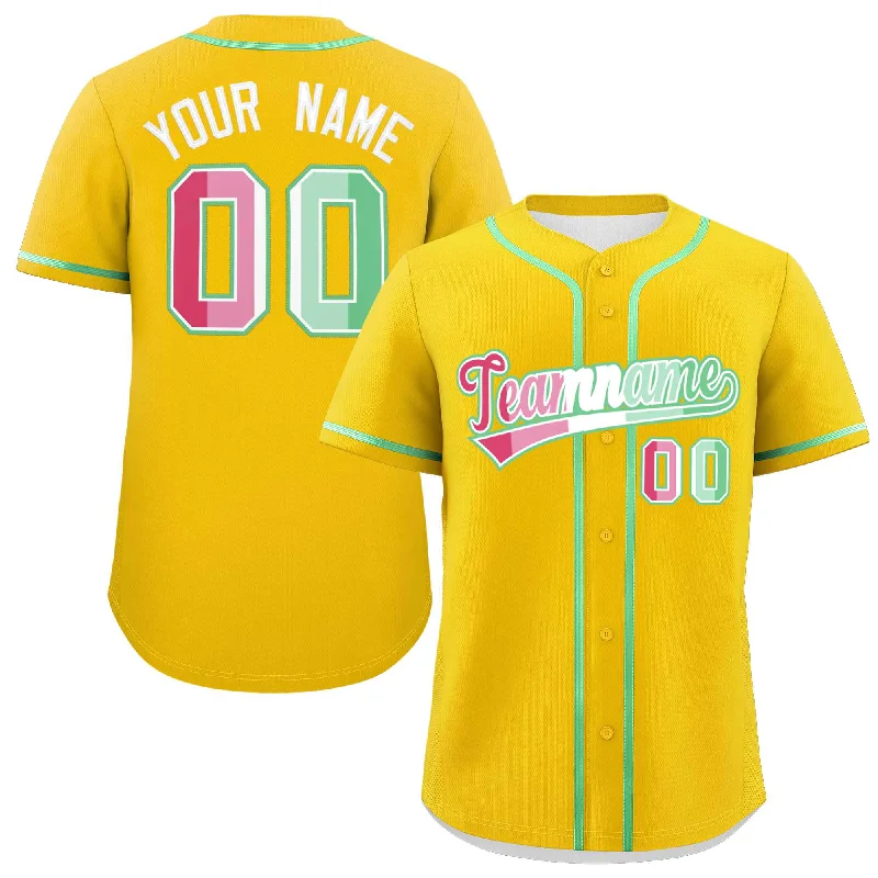 Custom Gold Abrosexual For Pride Month Classic Style Authentic Baseball Jersey