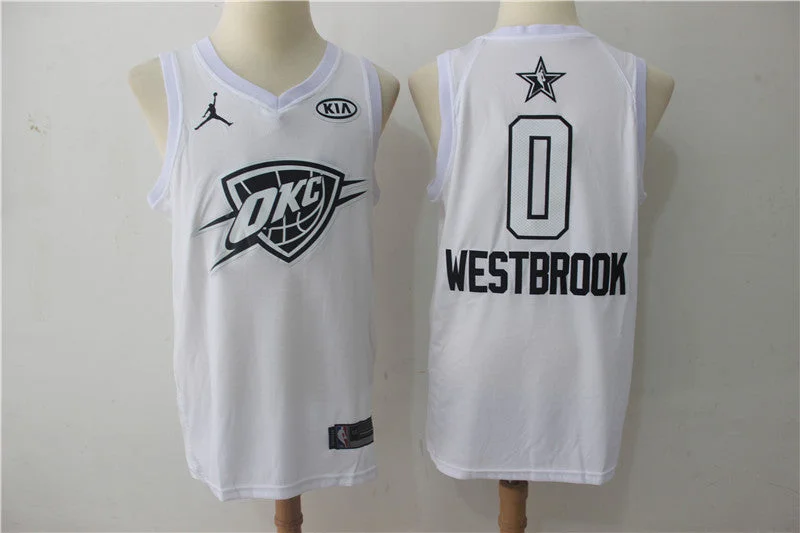 Thunder 0 Russell Westbrook White 2018 All-Star Game Swingman Basketball Jersey