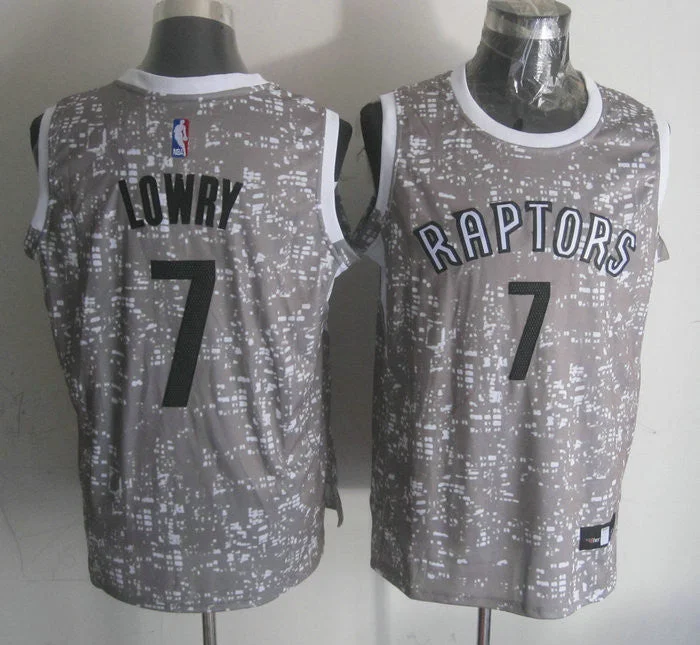 Raptors 7 Kyle Lowry Gray City Luminous Basketball Jersey