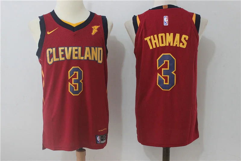 Cavaliers 3 Isaiah Thomas Red Authentic Basketball Jersey