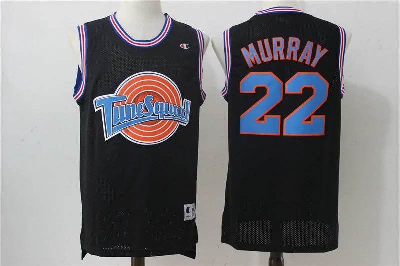 Tune Squad 22 Murray Black Stitched Movie Basketball Jersey