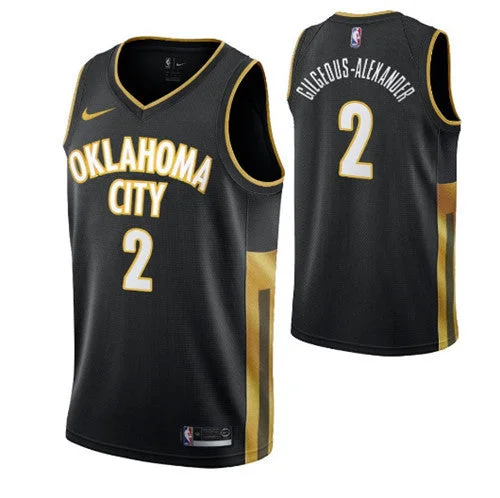 Men's Oklahoma City Thunder #2 Shai Gilgeous-Alexander Black 2019 City Edition Stitched Basketball Jersey