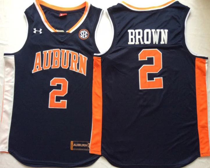 Auburn Tigers 2 Bryce Brown Navy College Basketball Basketball Jersey