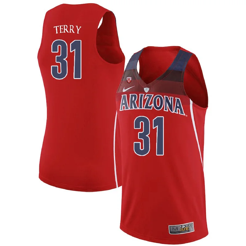 Arizona Wildcats 31 Jason Terry Red College Basketball Basketball Jersey