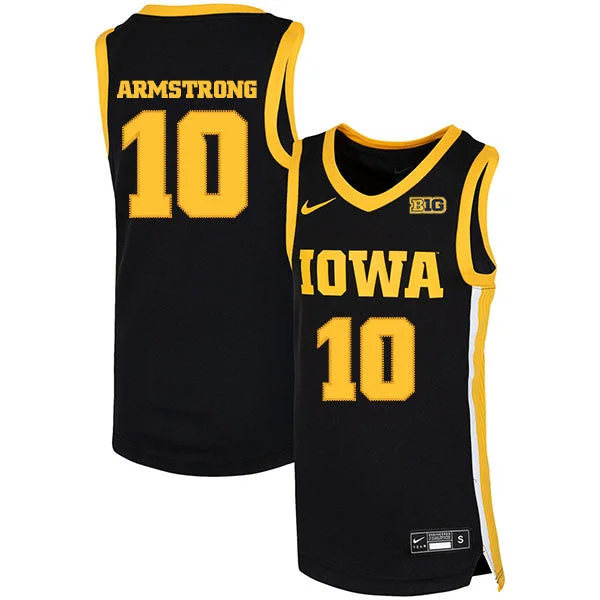 Iowa Hawkeyes 10 B.J. Armstrong Black Basketball College Basketball Jersey.jpeg