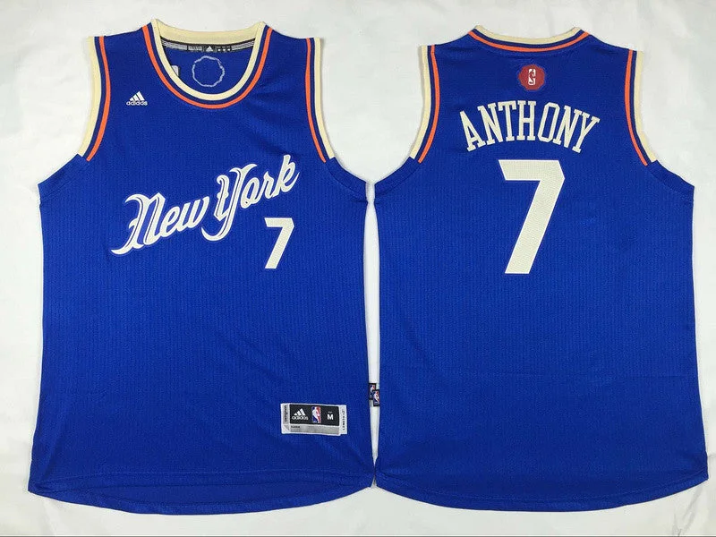 Knicks 7 Carmelo Anthony Blue 2015-16 Christmas Day Swingman Basketball Jersey