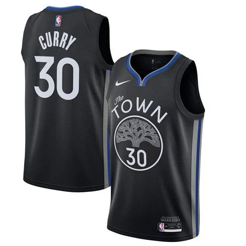 Men's Golden State Warriors #30 Stephen Curry Black 2019 City Edition Stitched Basketball Jersey