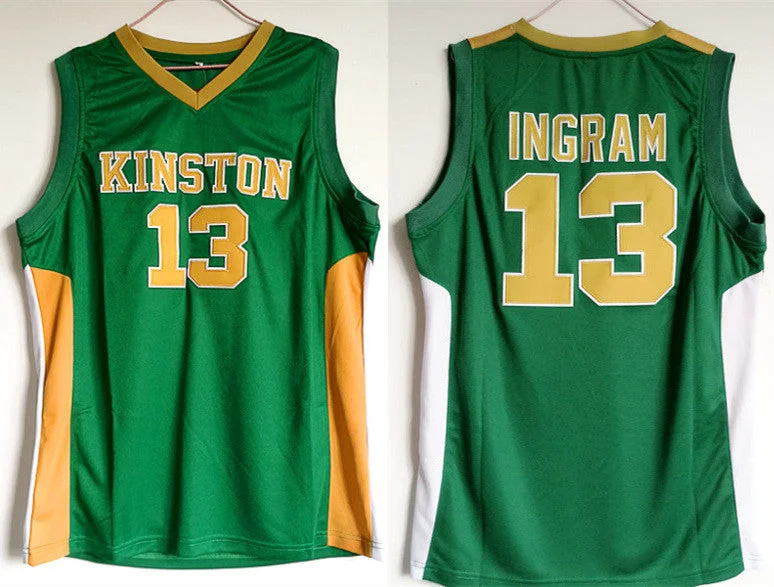 Kingston 13 Brandon Ingram Green High Scool Basketball Basketball Jersey