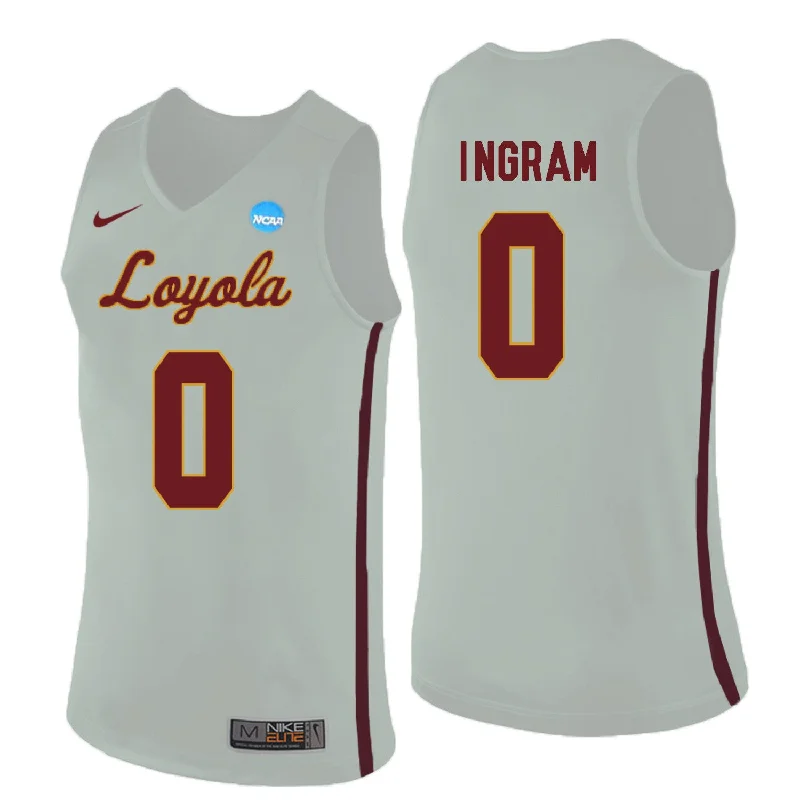 Loyola (Chi) Ramblers 0 Donte Ingram White College Basketball Basketball Jersey