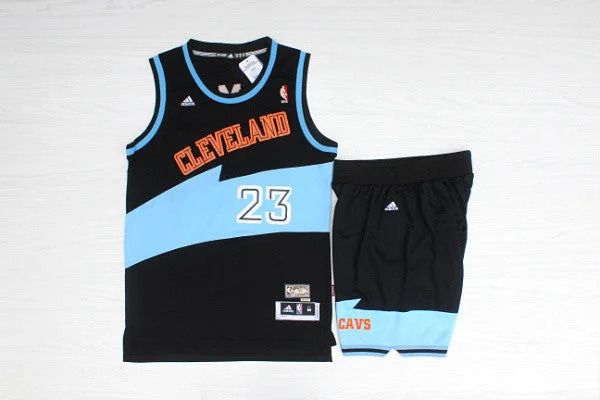 Cavaliers 23 James Black Hardwood Classic Basketball Jersey(With Shorts)