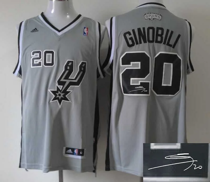 Spurs 20 Ginobili Grey Revolution 30 Signature Edition Basketball Jerseys