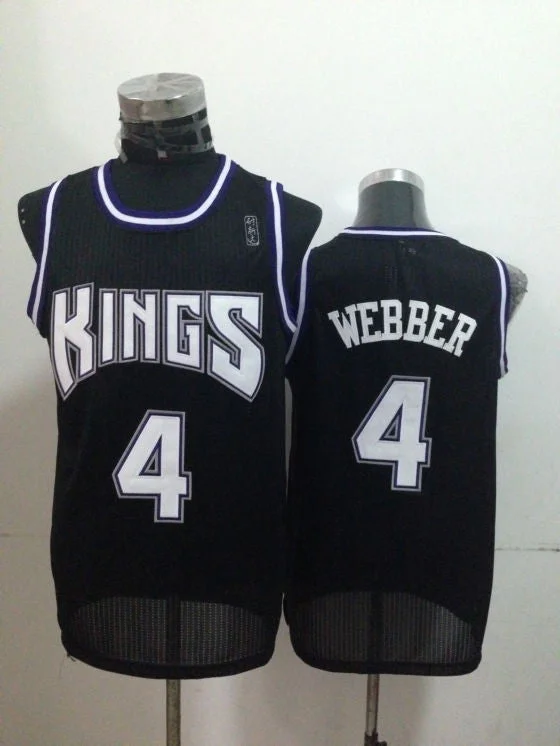 Kings 4 Webber Black New Revolution 30 Basketball Jerseys